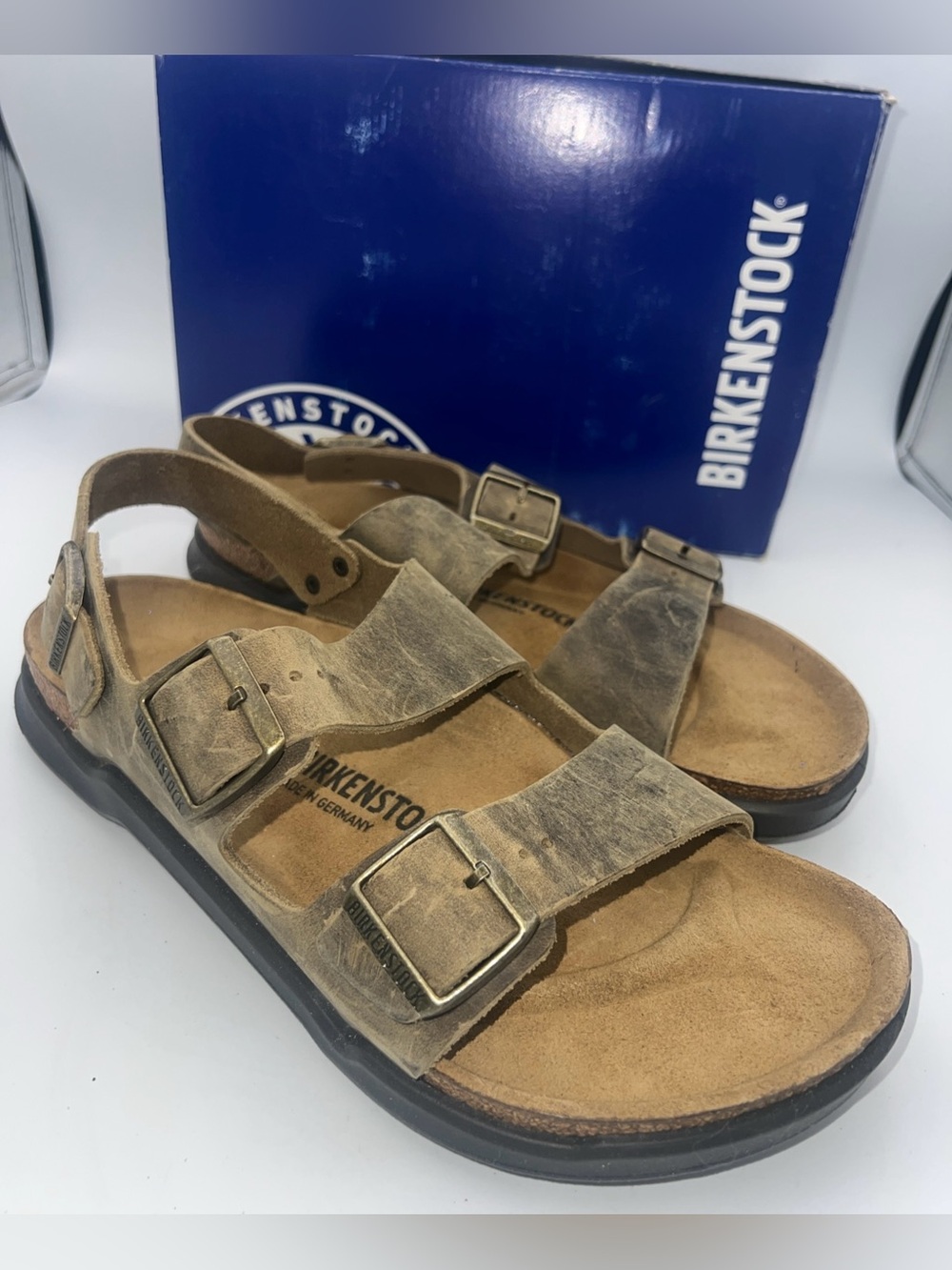 Birkenstock Milano Slingback Faded Khaki Men’s Sandals EU44 US 11-11.5 NEW W/Box